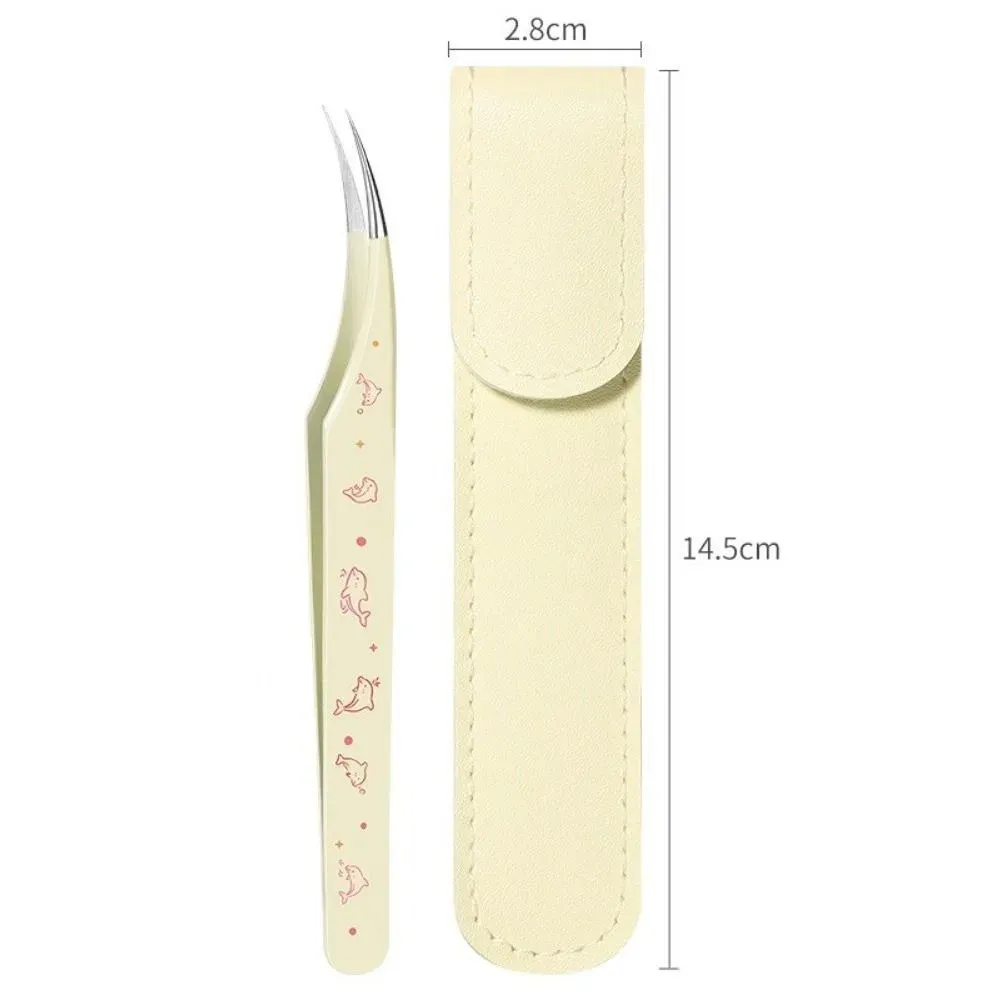 Pince à épiler incurvée en acier inoxydable, haute précision, pour faux cils, antistatique 11
