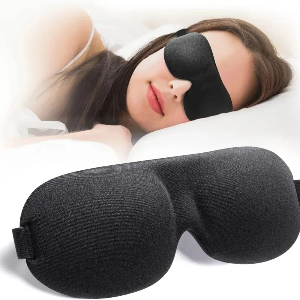Masque de sommeil 3D à bonnets profilés, occultant, doux et respirant, pour dormir, se reposer, se détendre et voyager, sans pression sur les yeux 6
