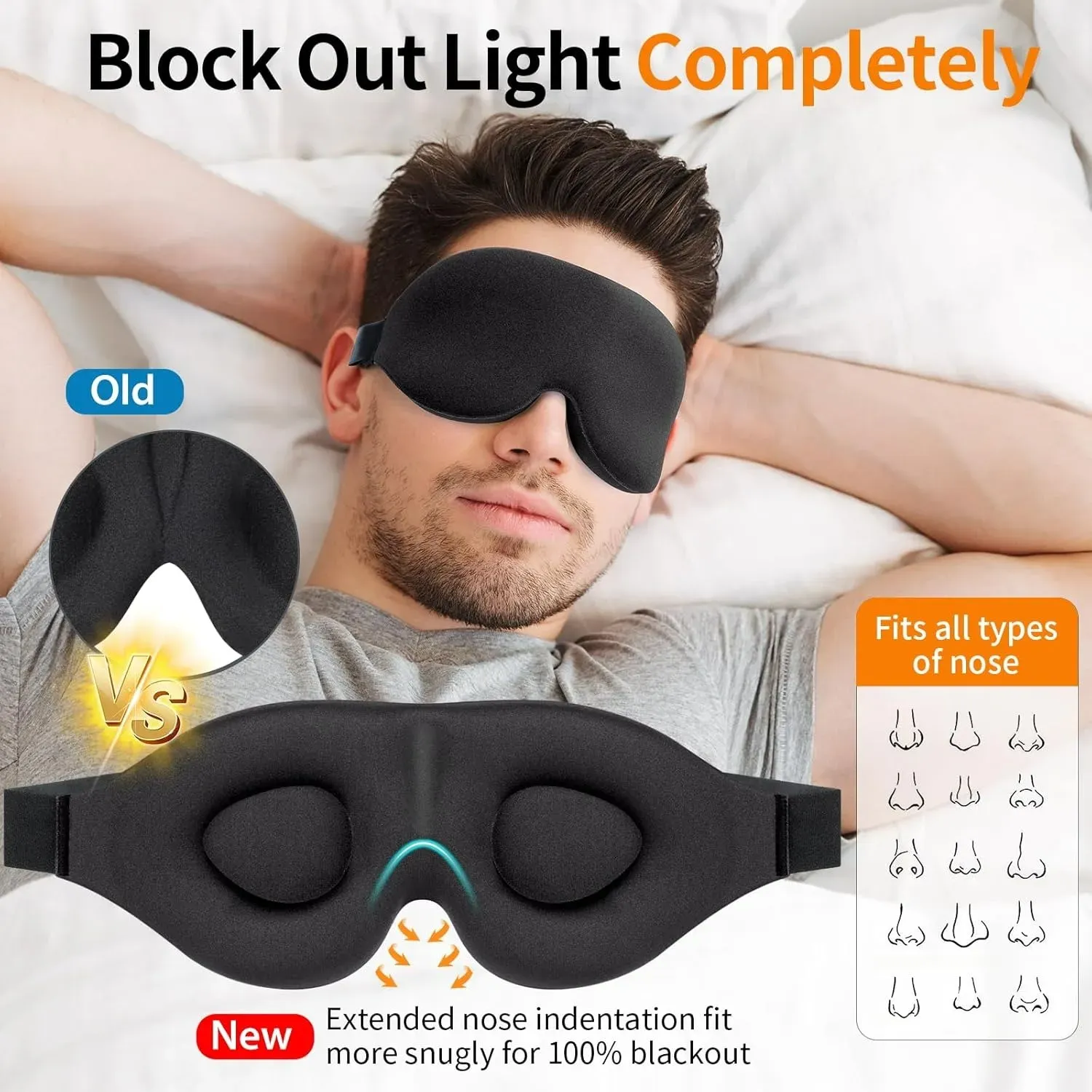 Masque de sommeil 3D à coque profilée