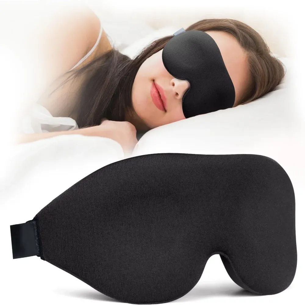 Masque de sommeil 3D à bonnets profilés, occultant, doux et respirant, pour dormir, se reposer, se détendre et voyager, sans pression sur les yeux 9
