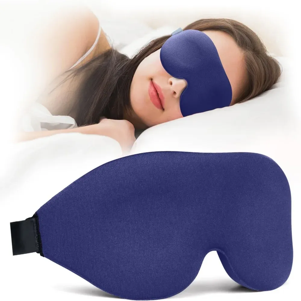Masque de sommeil 3D à bonnets profilés, occultant, doux et respirant, pour dormir, se reposer, se détendre et voyager, sans pression sur les yeux 7