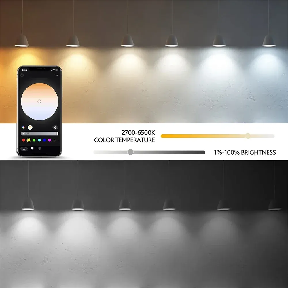 Ampoule LED Tuya E27 connectée Bluetooth/Wi-Fi/Zigbee, RGB et blanc variable 2700-6500K, compatible application Smart Life, commande vocale Alexa et Google Home 4