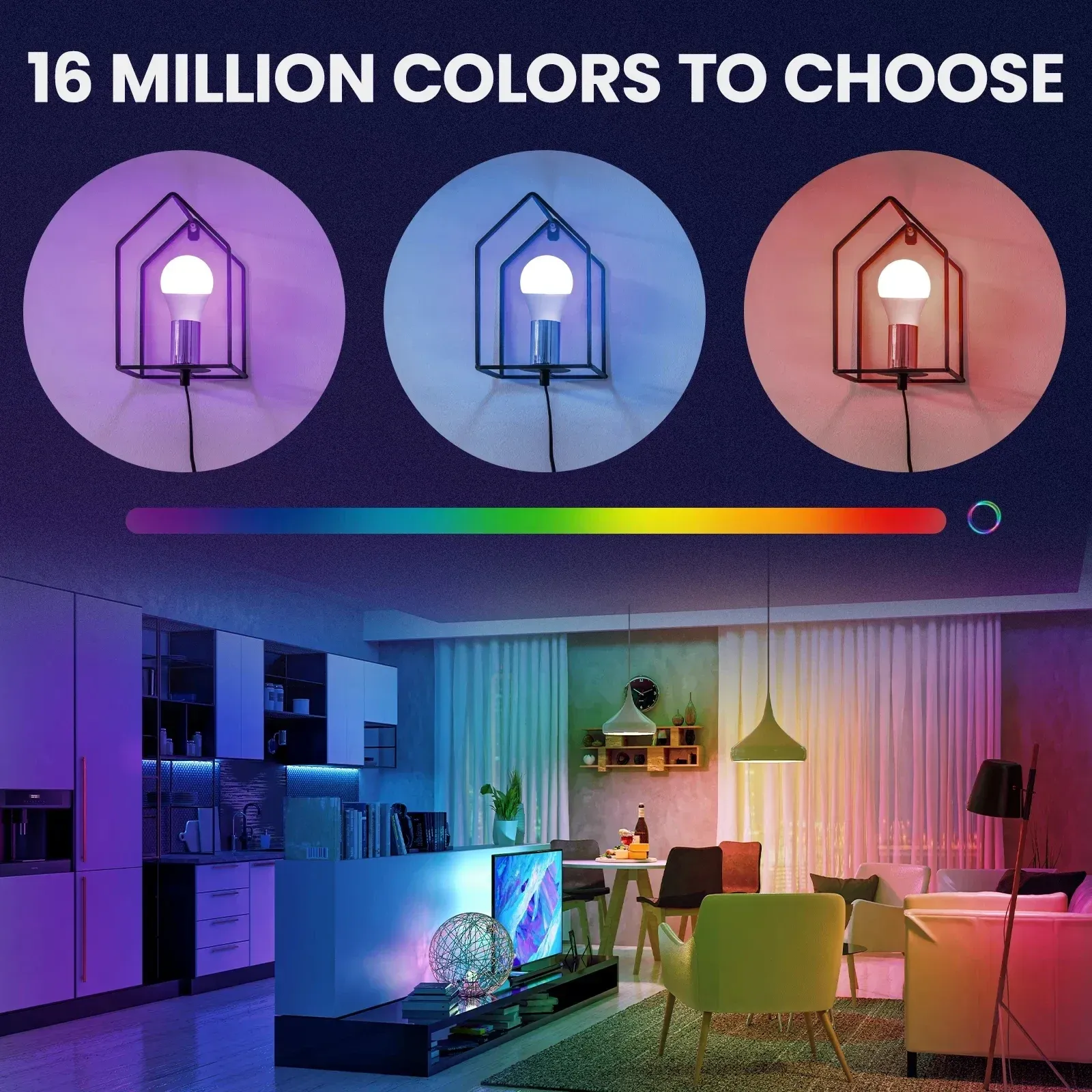 Ampoule LED intelligente aux 16 millions de couleurs