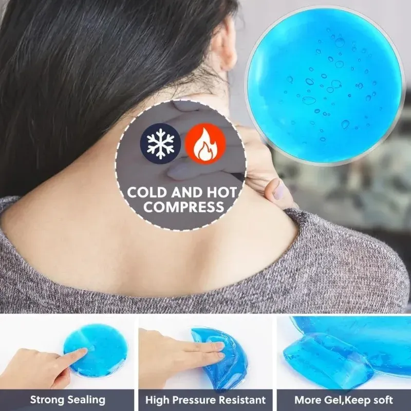 Lot de 4 sacs de glace réutilisables en gel, compresses chaudes et froides pour le soulagement des douleurs corporelles 3