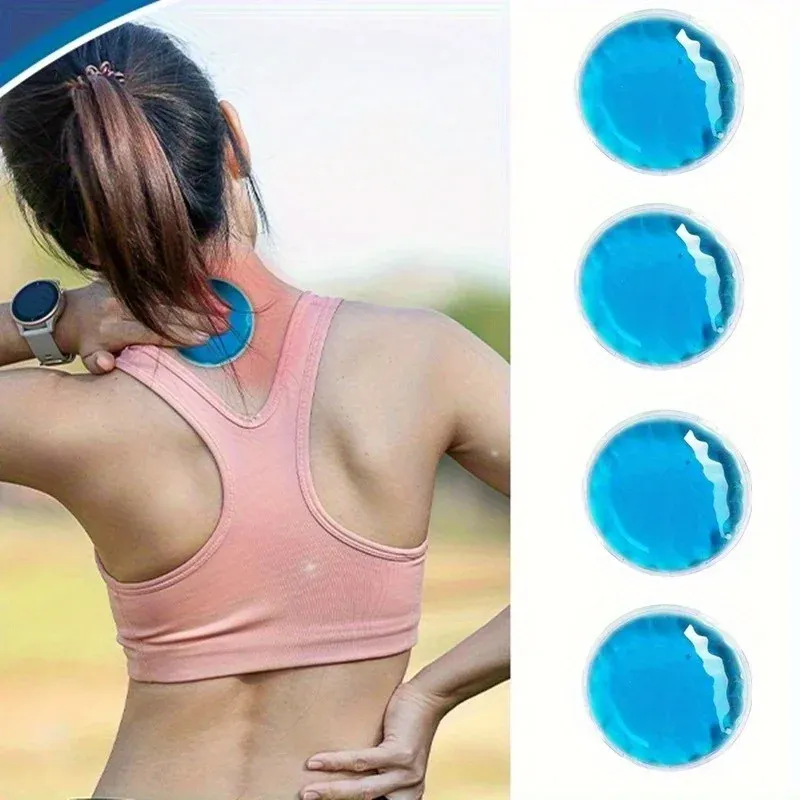 Lot de 4 sacs de glace réutilisables en gel, compresses chaudes et froides pour le soulagement des douleurs corporelles 4