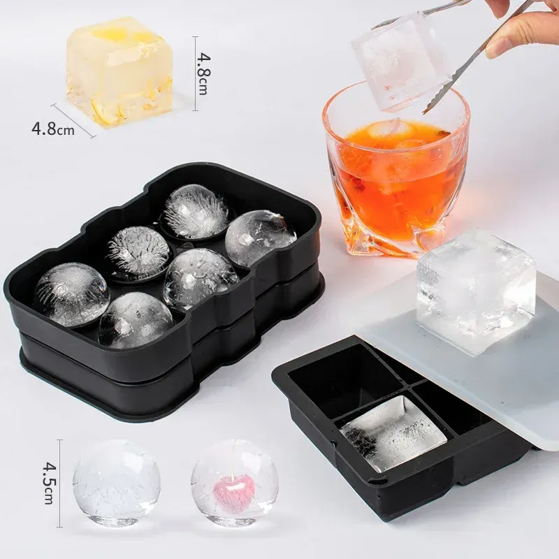 Moule à glaçons en silicone de qualité alimentaire, grand format, 4, 6, 8 ou 15 grilles, idéal pour bar et pub 4
