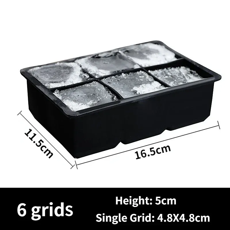 Moule à glaçons en silicone de qualité alimentaire, grand format, 4, 6, 8 ou 15 grilles, idéal pour bar et pub 15