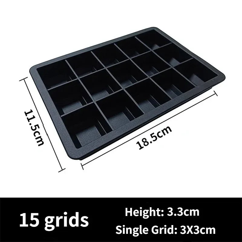 Moule à glaçons en silicone de qualité alimentaire, grand format, 4, 6, 8 ou 15 grilles, idéal pour bar et pub 17