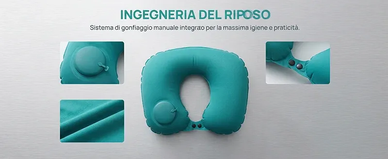 Coussin de voyage gonflable en détail