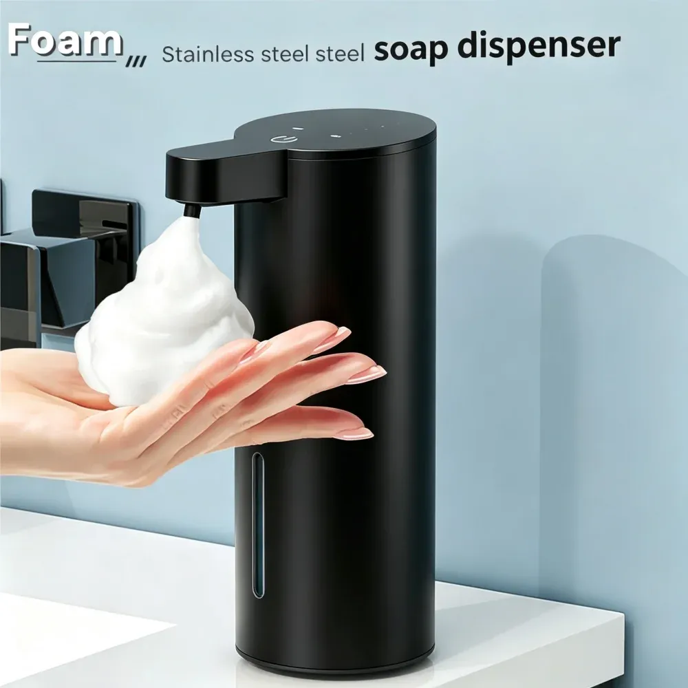 Distributeur de savon automatique sans contact à infrarouge en acier inoxydable, fixation murale ou à poser, pour la maison et la salle de bain 9