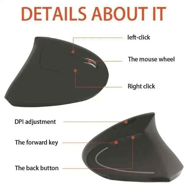Souris verticale ergonomique sans fil 3