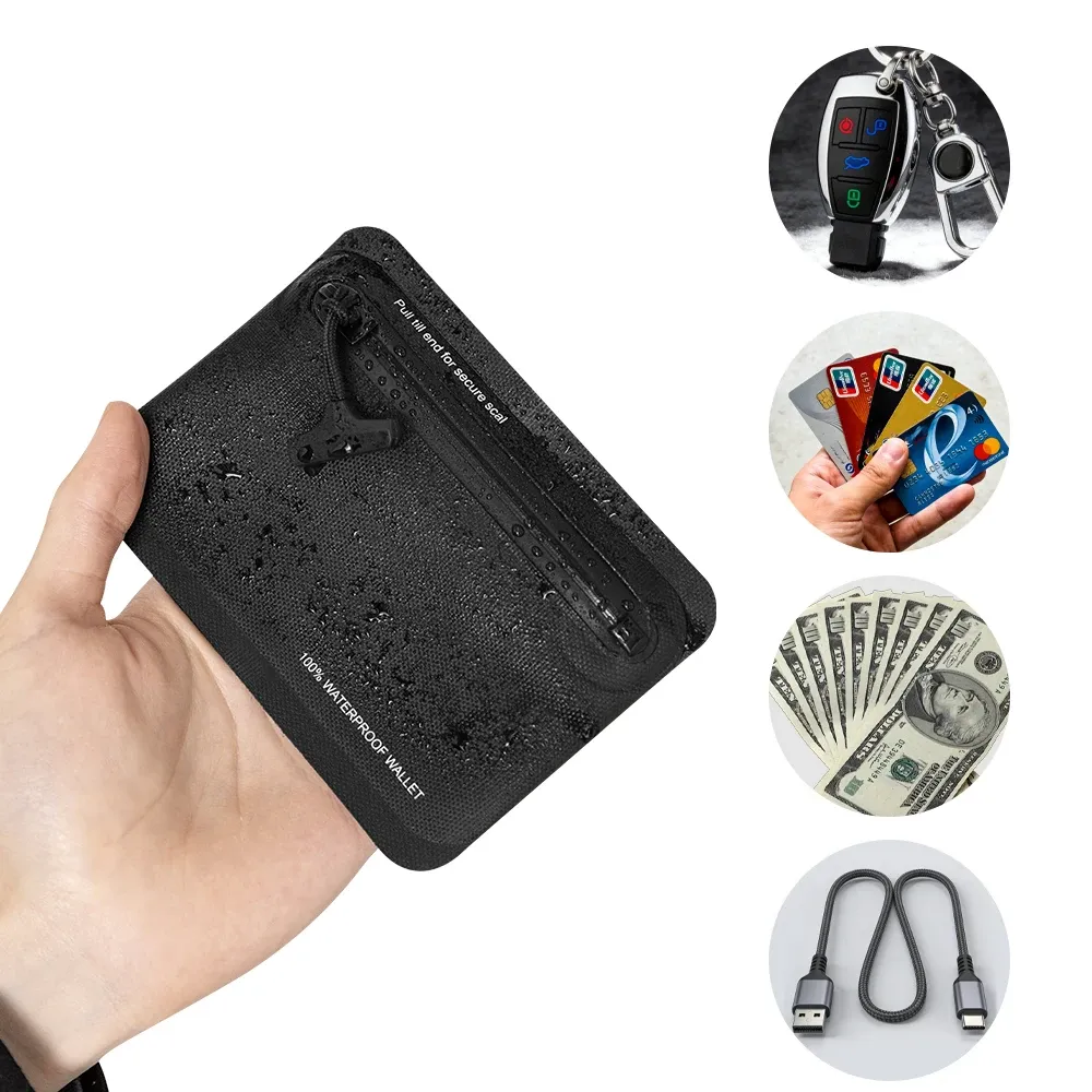 Porte-monnaie étanche à fermeture éclair, pochette EDC légère pour l'extérieur, unisexe, pour écouteurs, cartes de crédit, argent liquide, mini pochette de rangement - Image 1