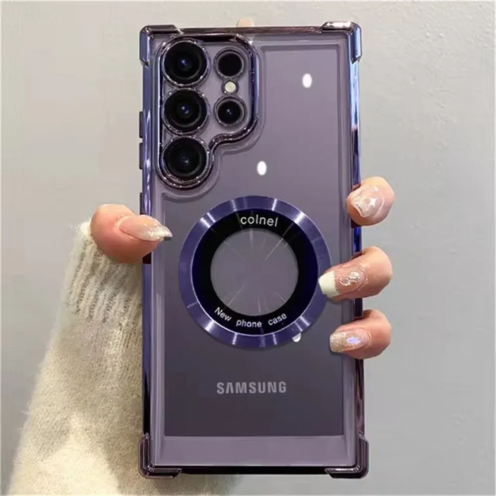 Coque magnétique transparente MagSafe pour Samsung Galaxy
