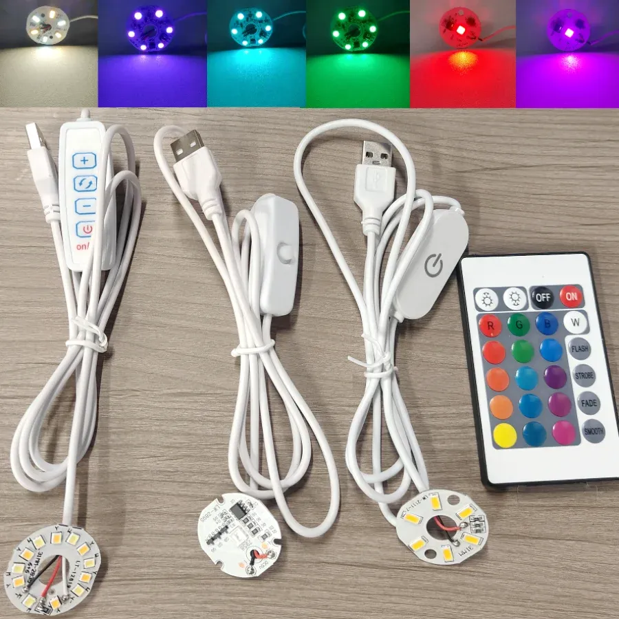 Panneau lumineux LED RGB à couleurs variables, haute luminosité, alimentation USB 5 V, avec télécommande et contrôle tactile