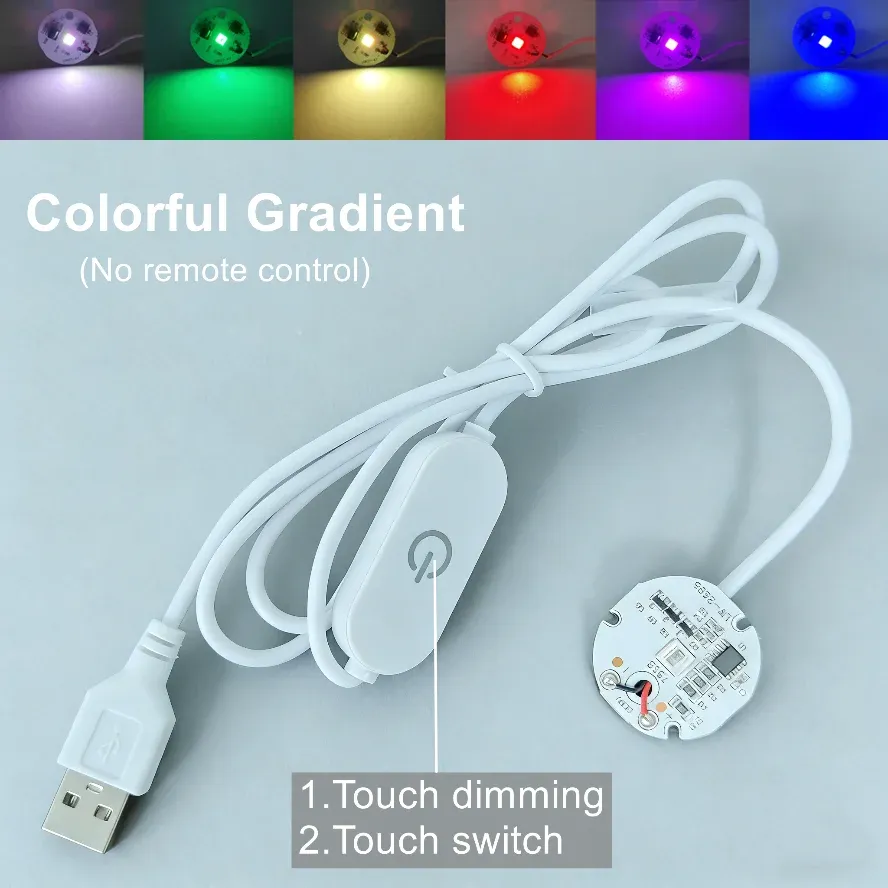 Panneau lumineux LED RGB à couleurs variables, haute luminosité, alimentation USB 5 V, avec télécommande et contrôle tactile 12