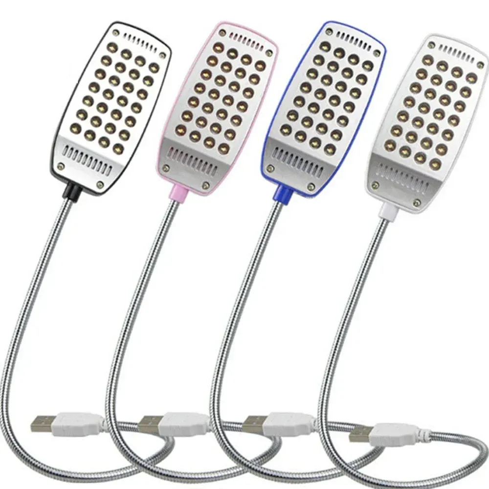 Lampe de lecture portable USB à 28 LED, col flexible, protection des yeux, lampe de bureau pour ordinateur portable