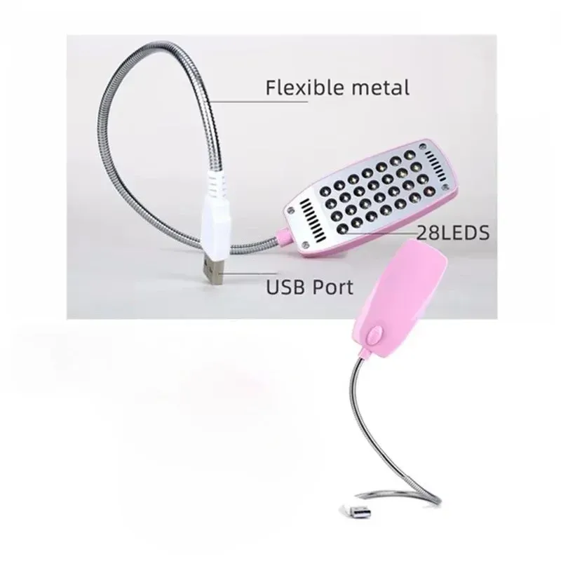 Lampe de lecture portable USB à 28 LED, col flexible, protection des yeux, lampe de bureau pour ordinateur portable 3