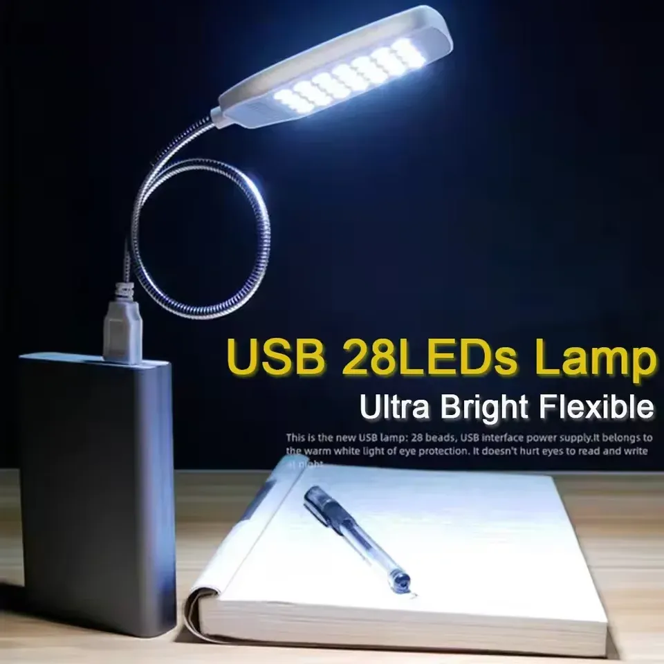Lampe de lecture portable USB à 28 LED, col flexible, protection des yeux, lampe de bureau pour ordinateur portable 6