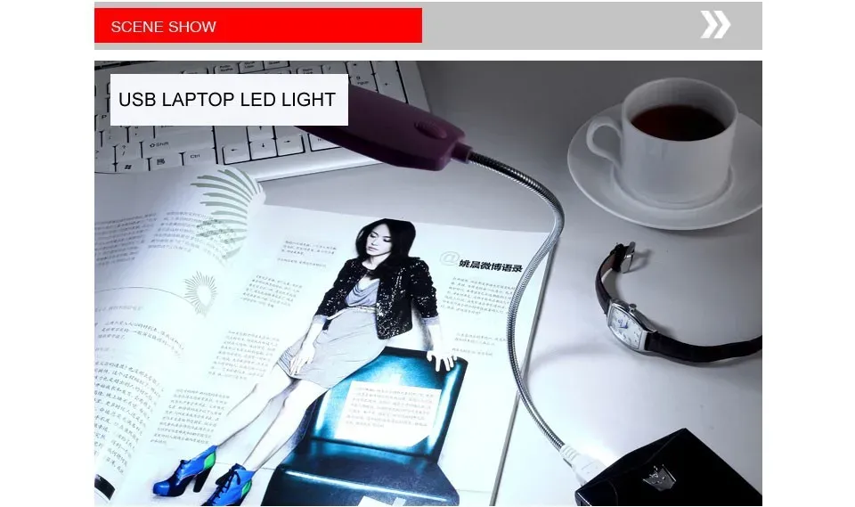 Lampe de lecture USB portable en situation