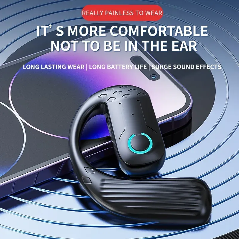 Écouteurs Bluetooth 5.4 ouverts sans fil à rotation 180° avec micro, universels gauche/droite, pour le sport et le travail 2