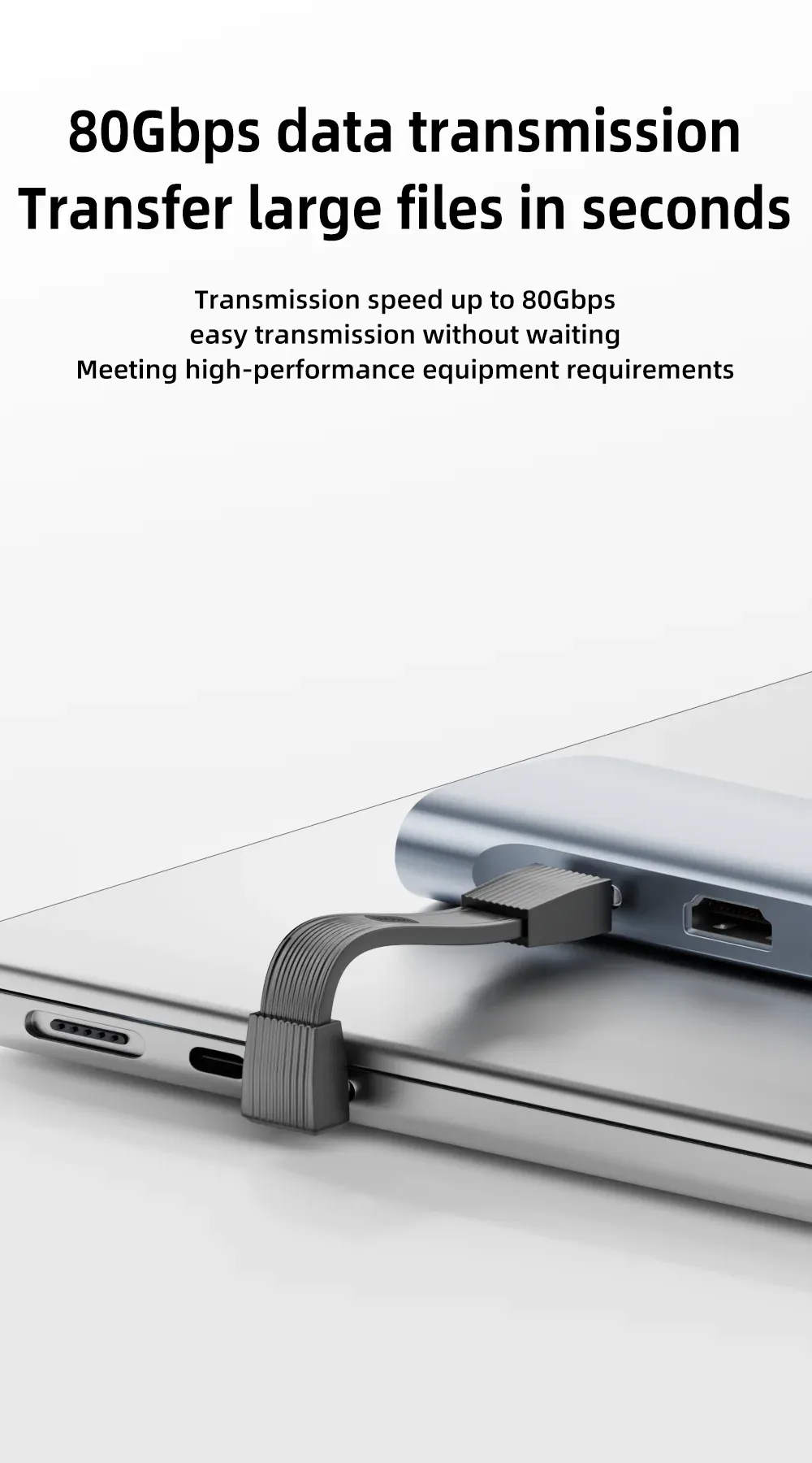 Détail de la connectique USB-C réversible