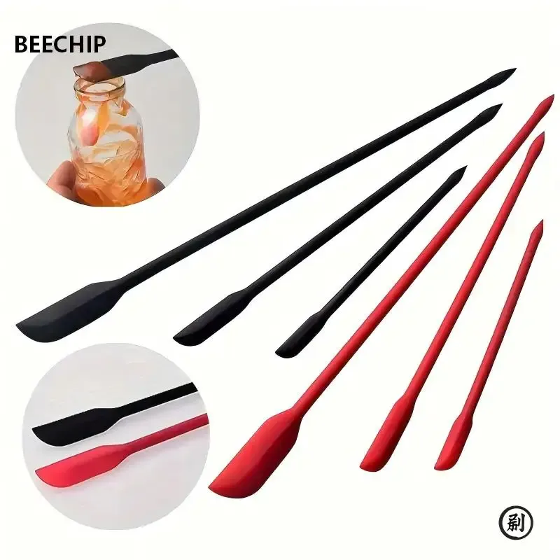 Ensemble de 3 mini spatules en silicone Beechip – Résistantes à la chaleur, pour bocaux, bouteilles et cuisine 6