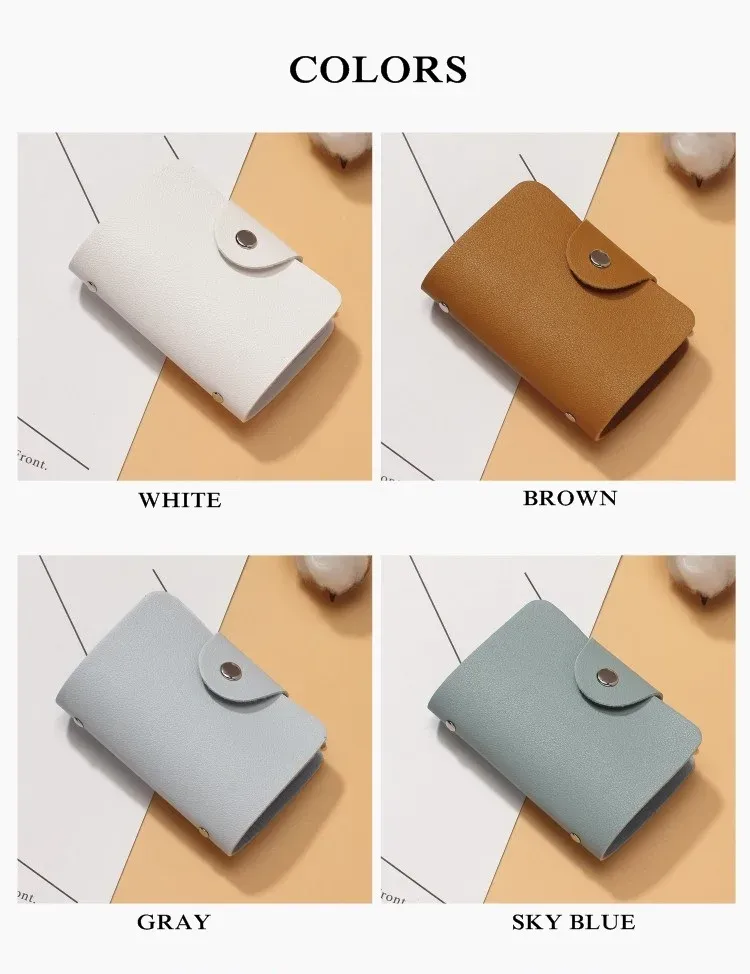 Porte-cartes en cuir PU, style féminin