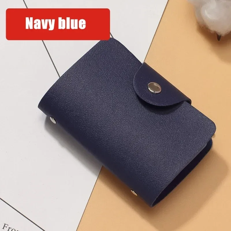 Porte-cartes de visite antivol pour femme, capacité 24 cartes, étui de poche fin en simili cuir PU 12