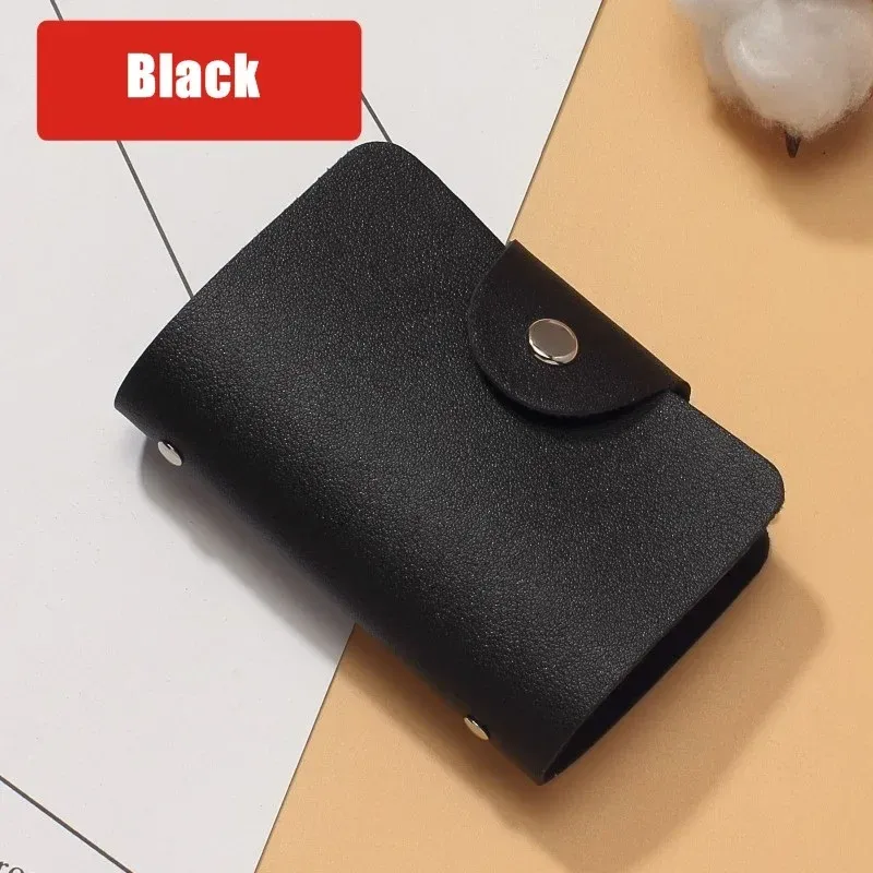 Porte-cartes de visite antivol pour femme, capacité 24 cartes, étui de poche fin en simili cuir PU 8