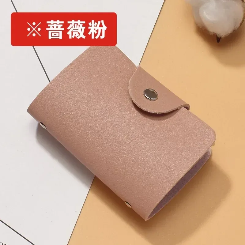Porte-cartes de visite antivol pour femme, capacité 24 cartes, étui de poche fin en simili cuir PU 9