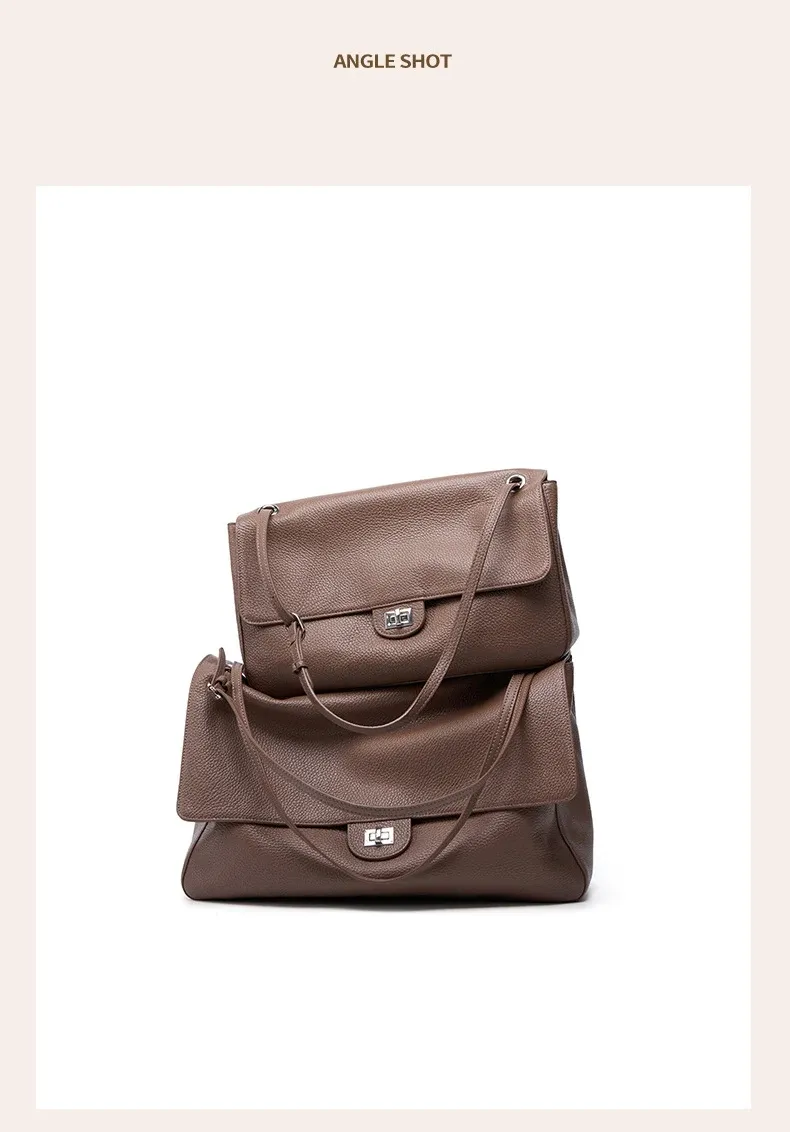 Silhouette élégante du sac en cuir