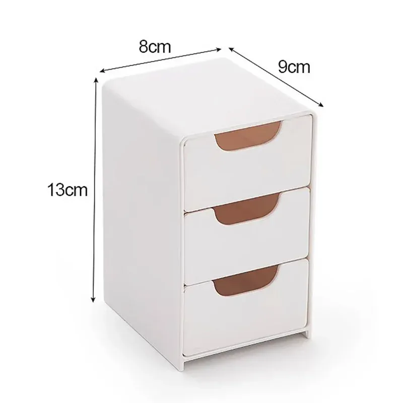 Boîte de rangement de bureau à trois niveaux, vue d'ensemble