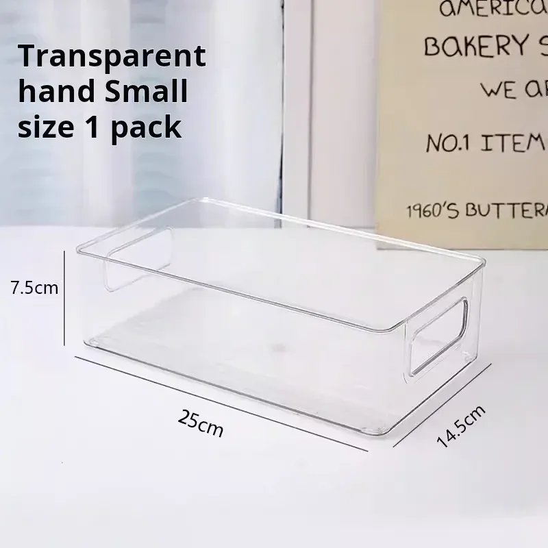 Boîte de rangement de bureau en plastique acrylique transparent, étanche, empilable 4