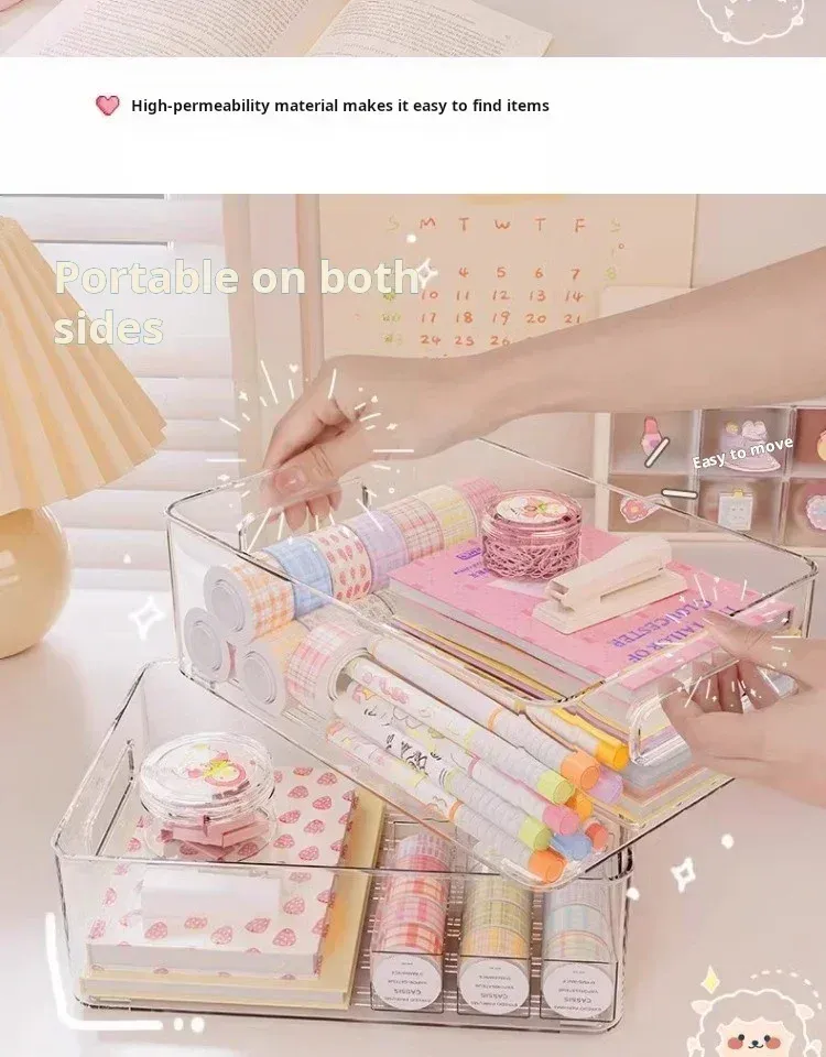 Boîte de rangement de bureau en situation d'utilisation