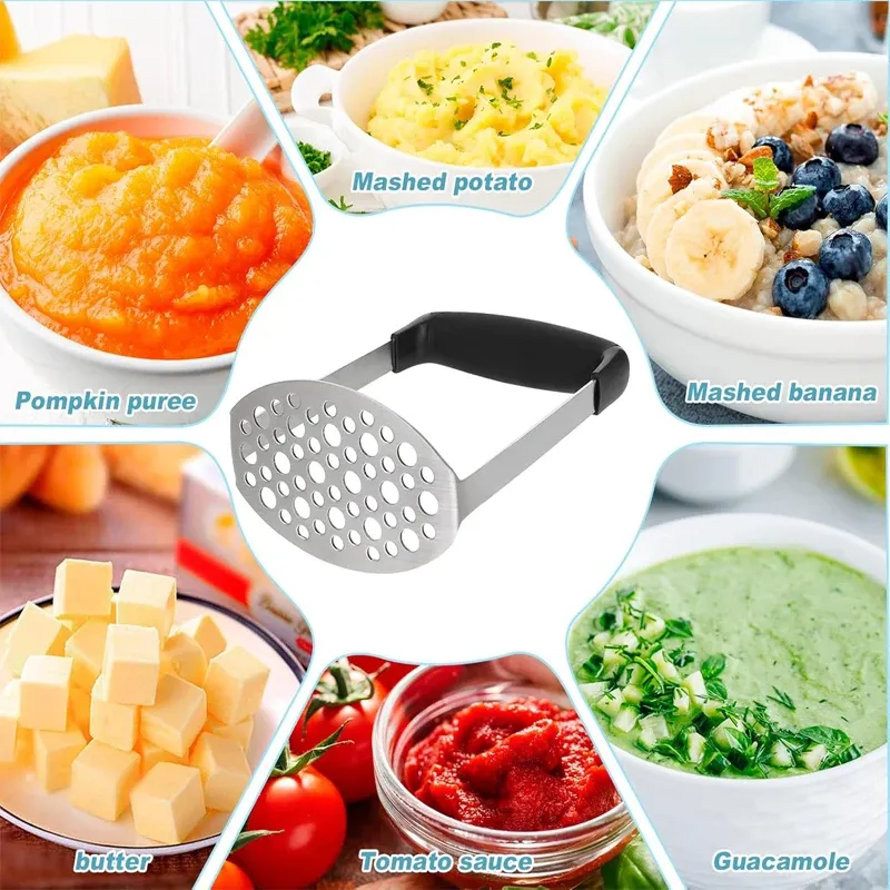 Presse-pommes de terre, rangement suspendu