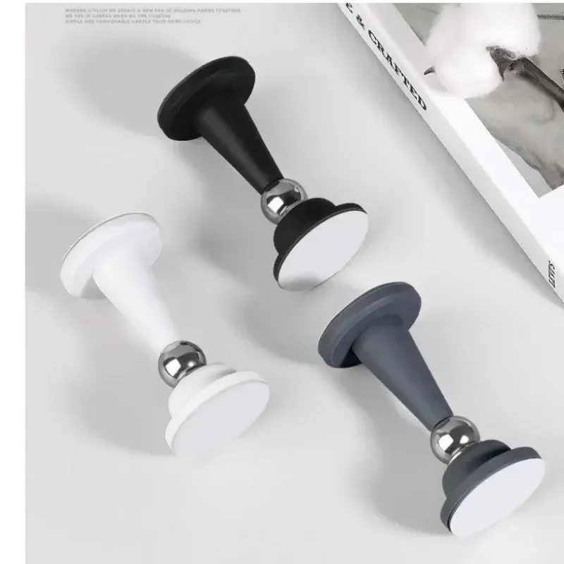 Butée de porte sans perçage, protection murale fixe pour porte de chambre, anti-collision, butée de sol en silicone à forte aspiration, lot de 4 5