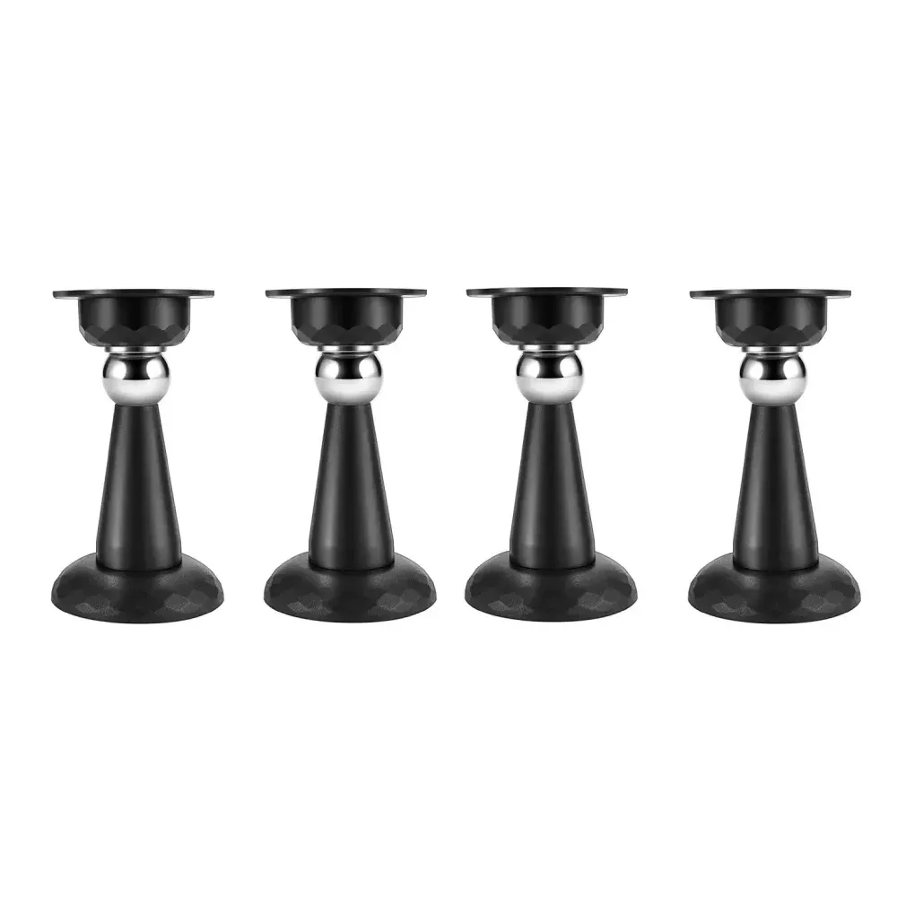 Butée de porte sans perçage, protection murale fixe pour porte de chambre, anti-collision, butée de sol en silicone à forte aspiration, lot de 4 6