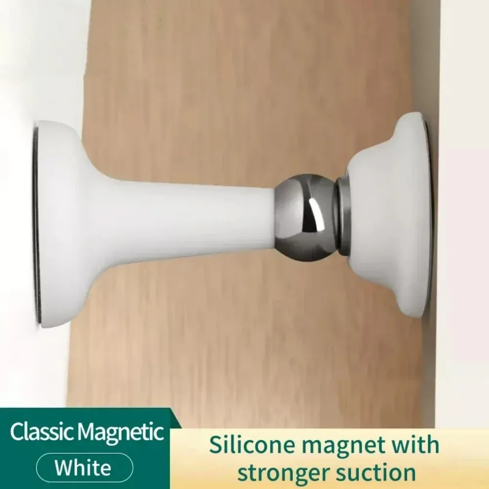 Butée de porte sans perçage, protection murale fixe pour porte de chambre, anti-collision, butée de sol en silicone à forte aspiration, lot de 4 7