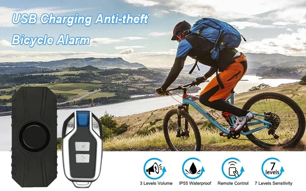 Alarme de vibration installée sur un vélo