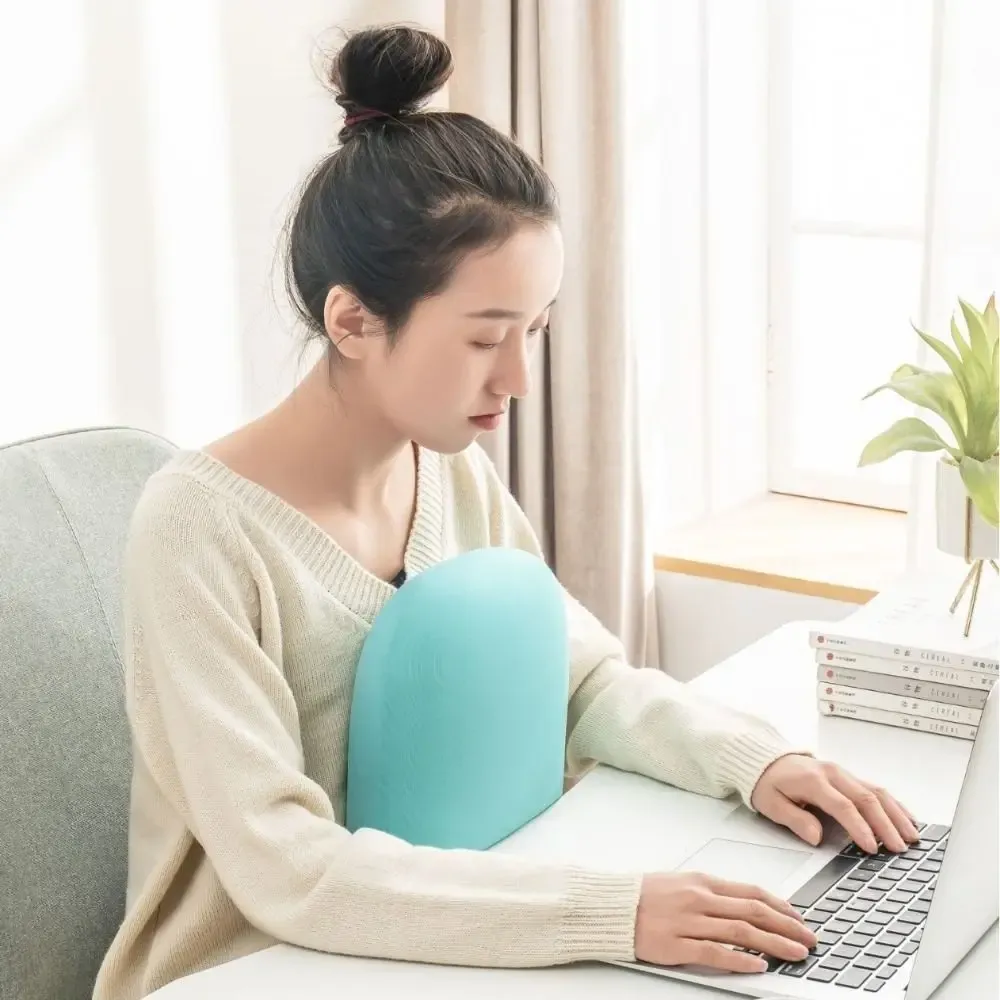 Oreiller de sieste portable en éponge coloris macaron, soutien cervical doux et multifonction pour le voyage et le bureau 4