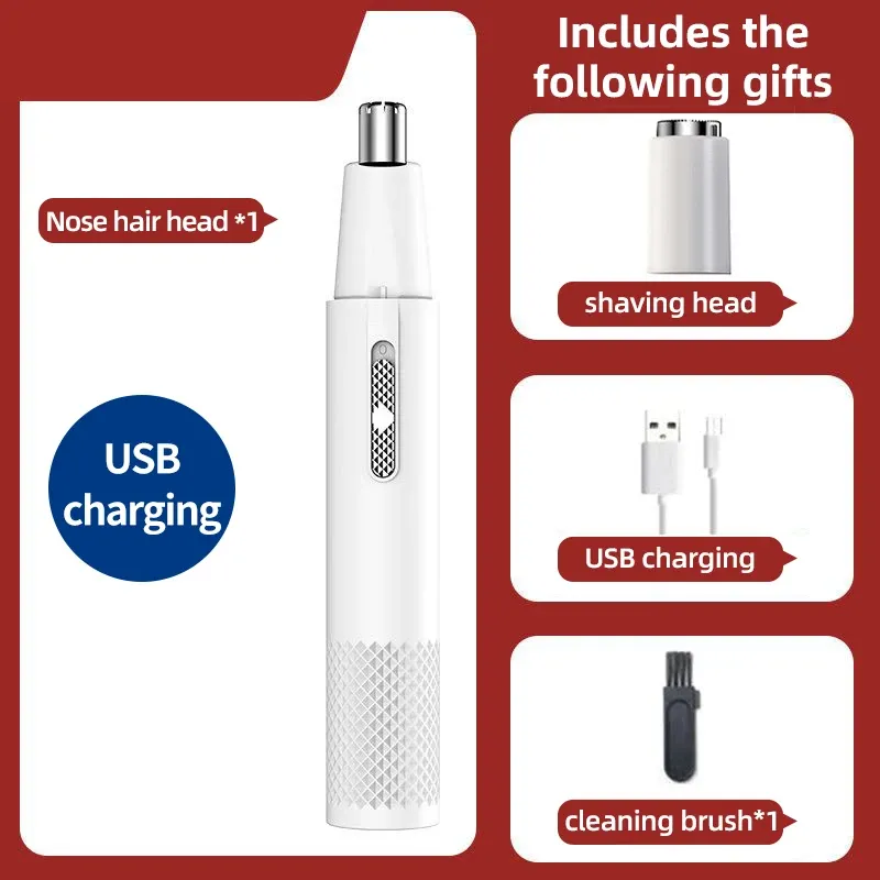 Tondeuse électrique pour le nez 2 en 1, rechargeable, lavable, unisexe, entièrement automatique 12