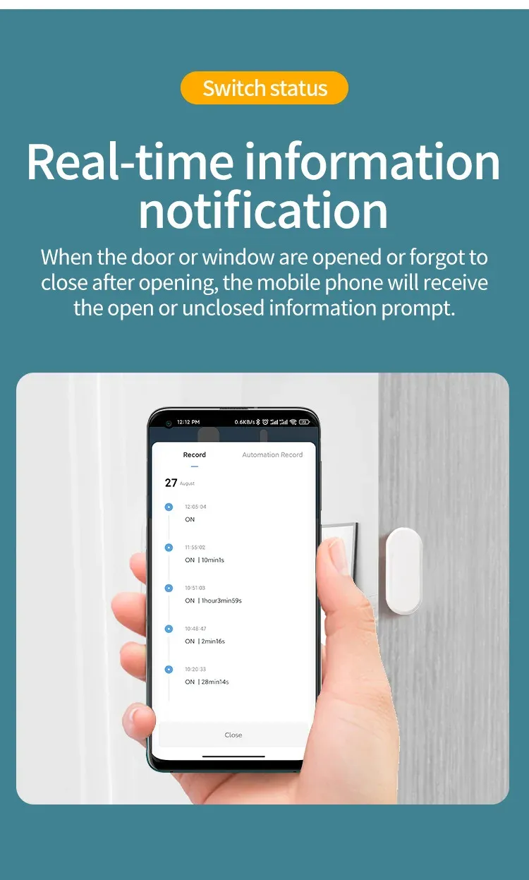 Capteur de porte-fenêtre intelligent – sécurité de la maison