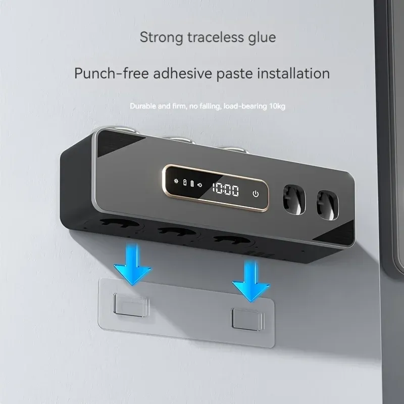 Porte-brosse à dents désinfectant UV avec distributeur automatique de dentifrice, support mural intelligent, charge USB, Lith 5