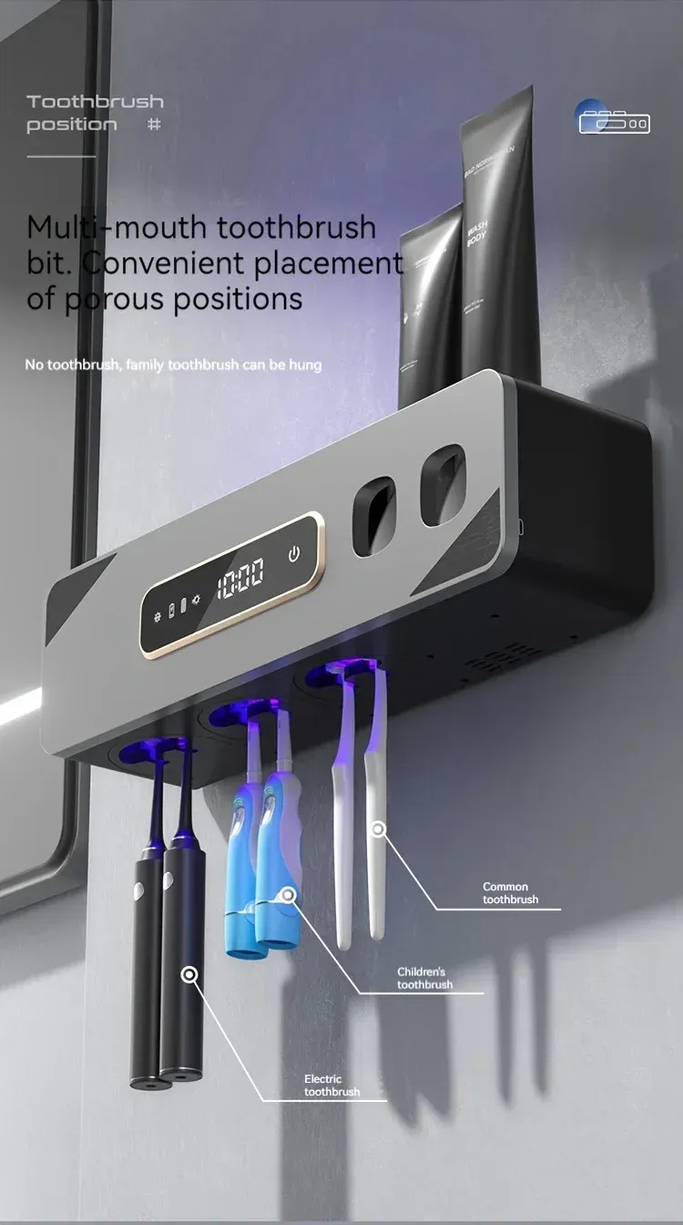 Porte-brosse à dents UV, mise en valeur de l'organisation