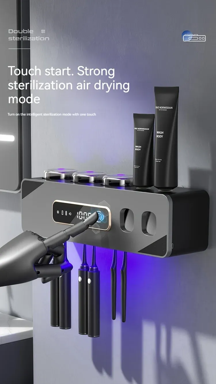 Porte-brosse à dents UV intelligent, mise en situation
