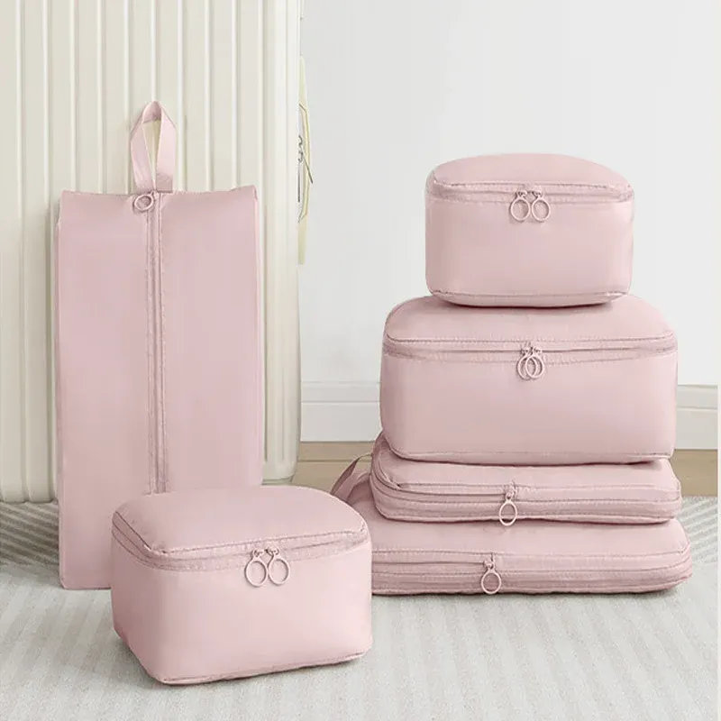 Cubes d'emballage compressibles de voyage, lot de 6, sacs de rangement étanches pour valise 4