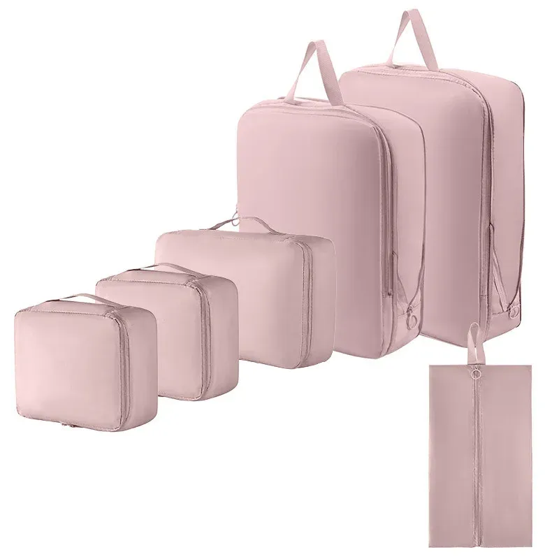 Cubes d'emballage compressibles de voyage, lot de 6, sacs de rangement étanches pour valise 5