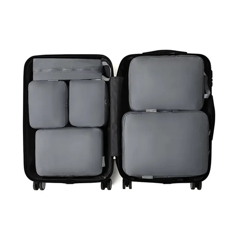 Cubes d'emballage compressibles de voyage, lot de 6, sacs de rangement étanches pour valise 7