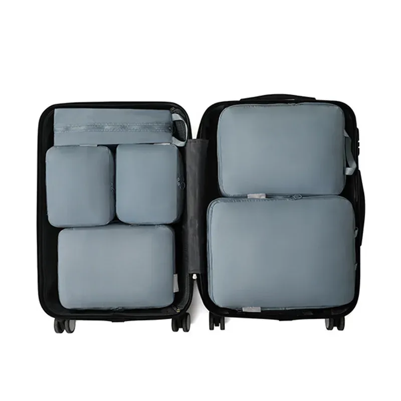 Cubes d'emballage compressibles de voyage, lot de 6, sacs de rangement étanches pour valise 8