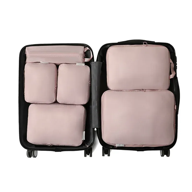 Cubes d'emballage compressibles de voyage, lot de 6, sacs de rangement étanches pour valise 9